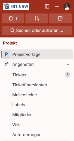 Sidebar at Project Level