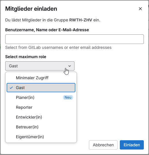 Permission table.