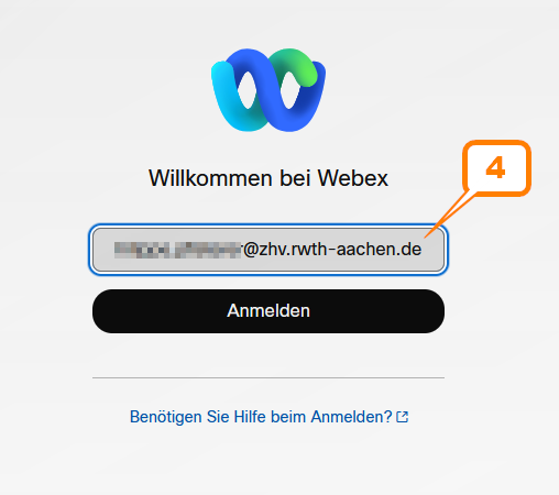 Webex login in the browser.