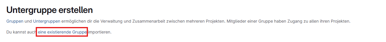 Gruppe importieren
